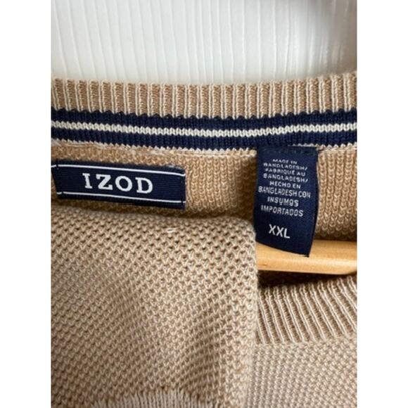 IZOD Crewneck Knit Sweater Beige XXL Normcore Preppy Classic Everyday Layering - Picture 6 of 8
